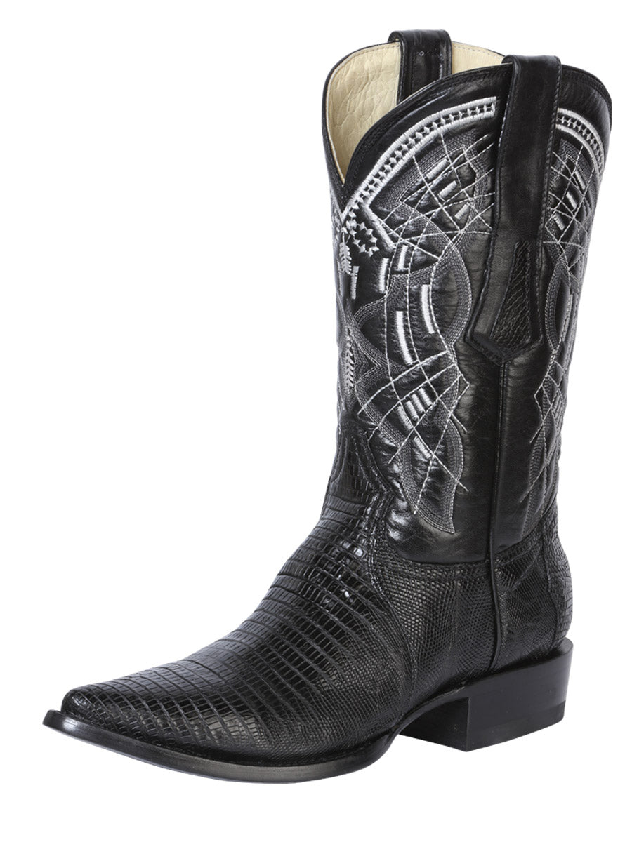 Black Teju Lizard Western Boot J-Toe ZD124460