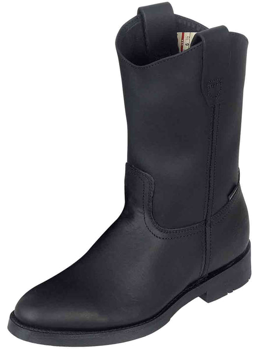 Men's Black Roper Work Boot - Round Toe