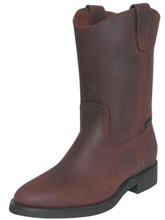 Men's Establo Brown Work Boot - Oval Toe