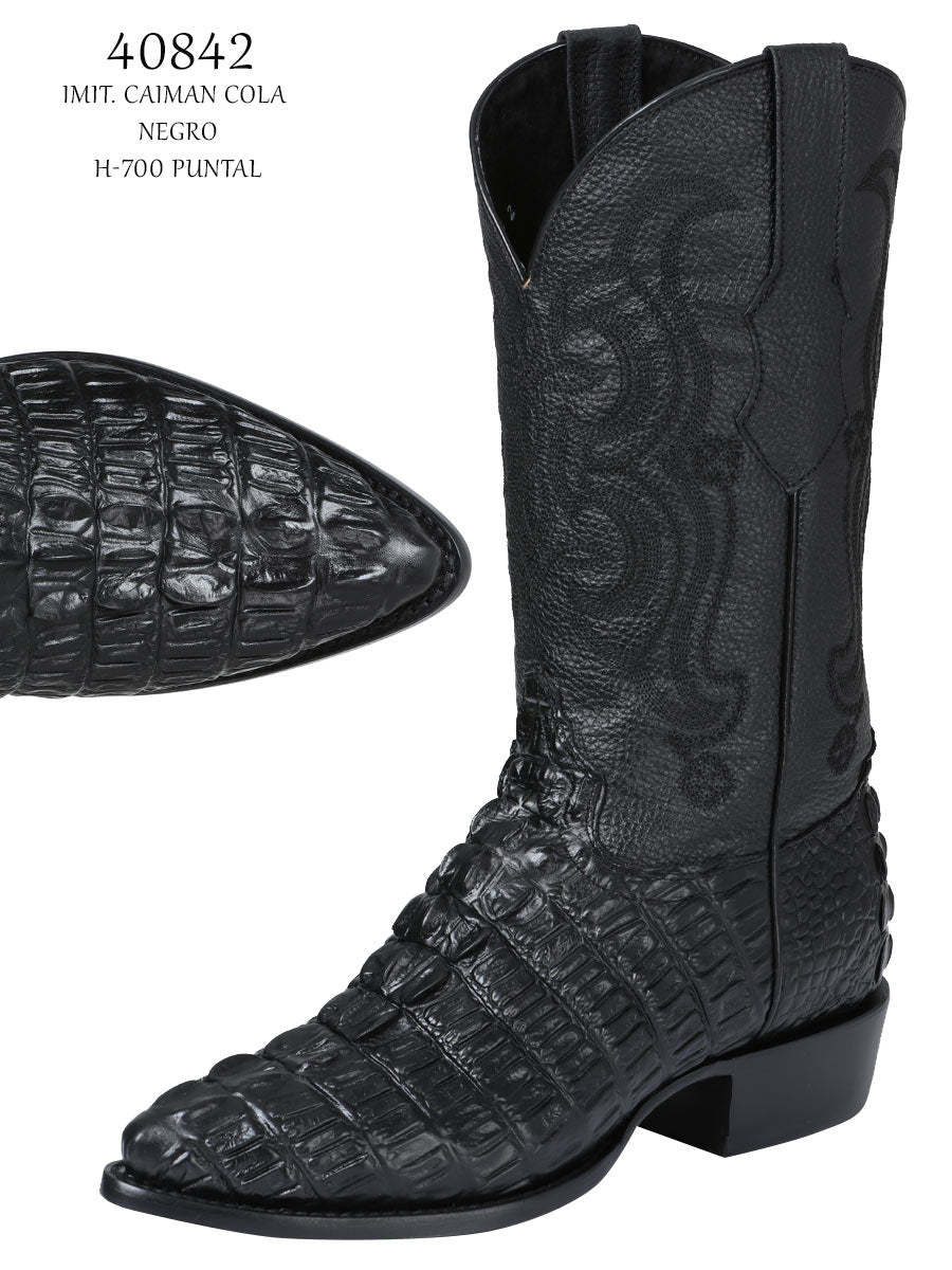 Caiman Tail Engraved Boot for Men