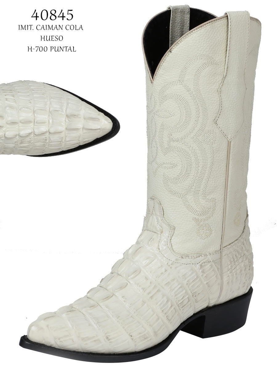 Caiman Tail Engraved Boot for Men