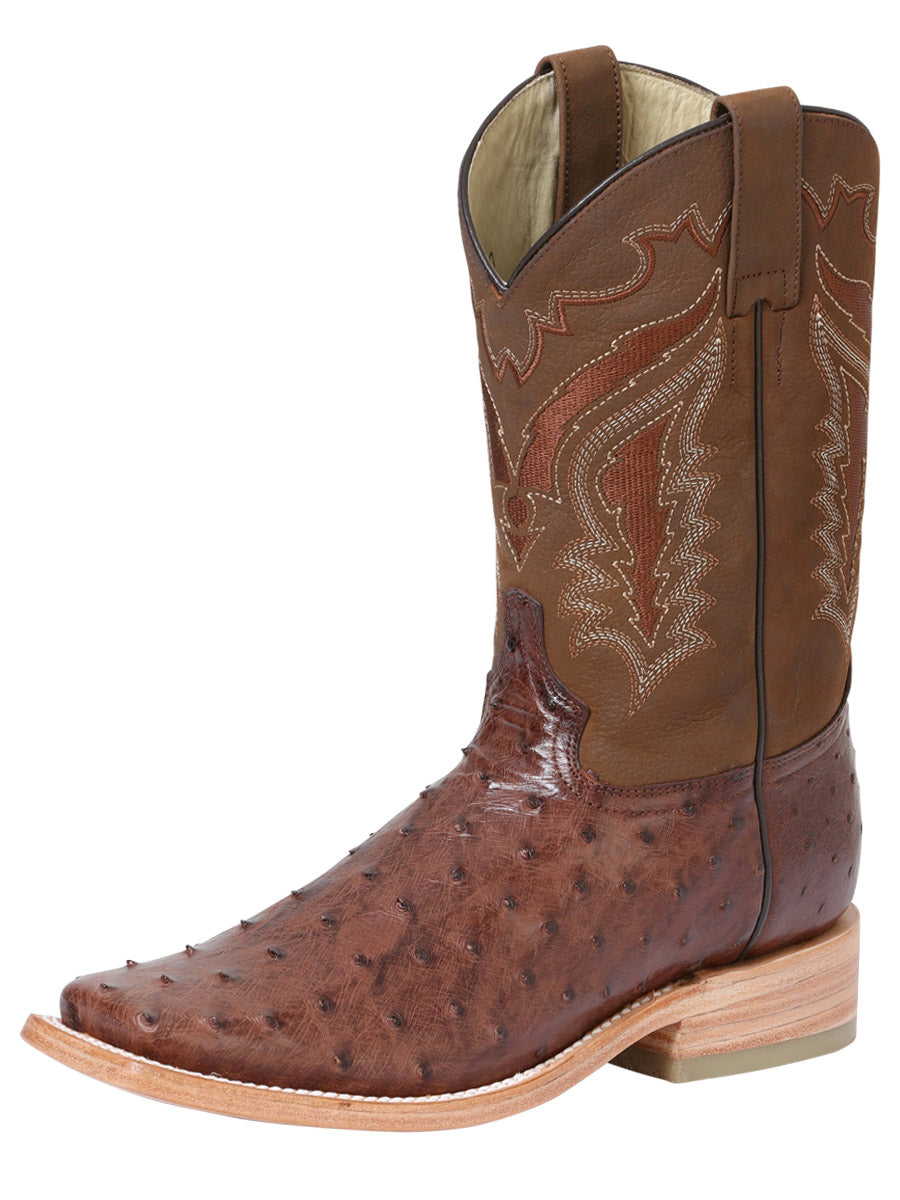 Brown Full Quill Ostrich Western Boot Last Rodeo ZD42150