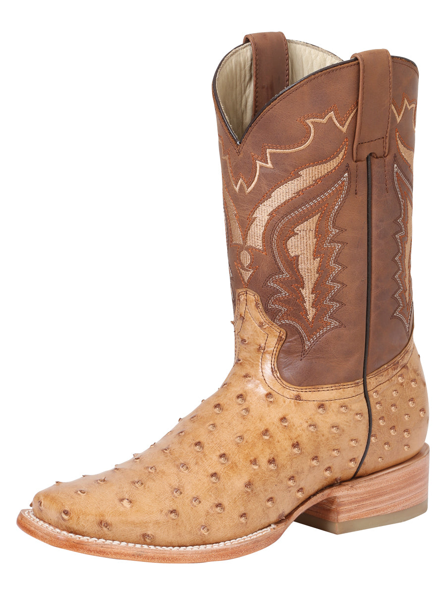 Umber Full Quill Ostrich Rodeo Boot Rodeo Toe ZD42769