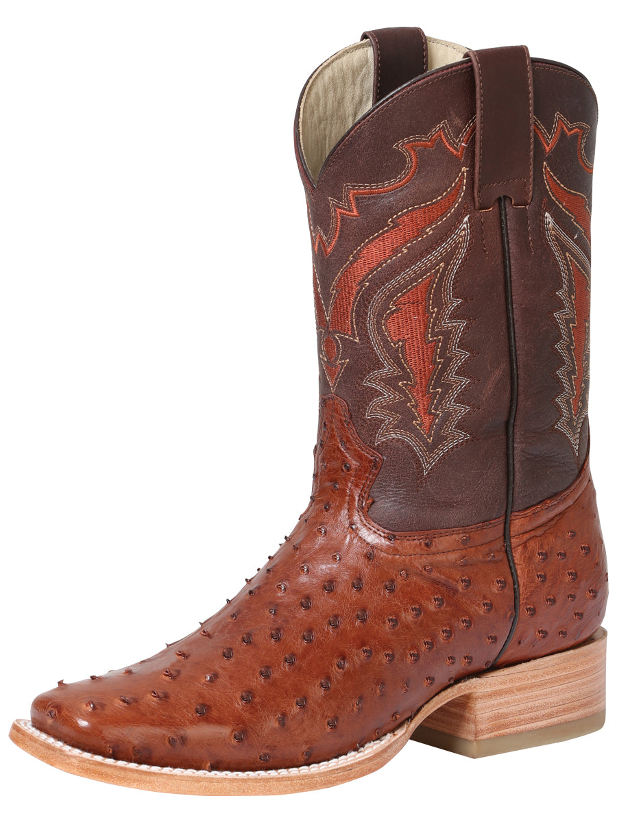 Cognac Full Quill Ostrich Rodeo Boot ZD42770