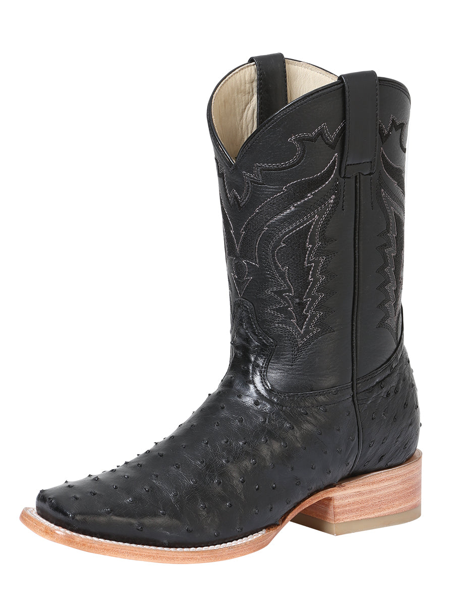 Black Full Quill Ostrich Rodeo Boot ZD42771