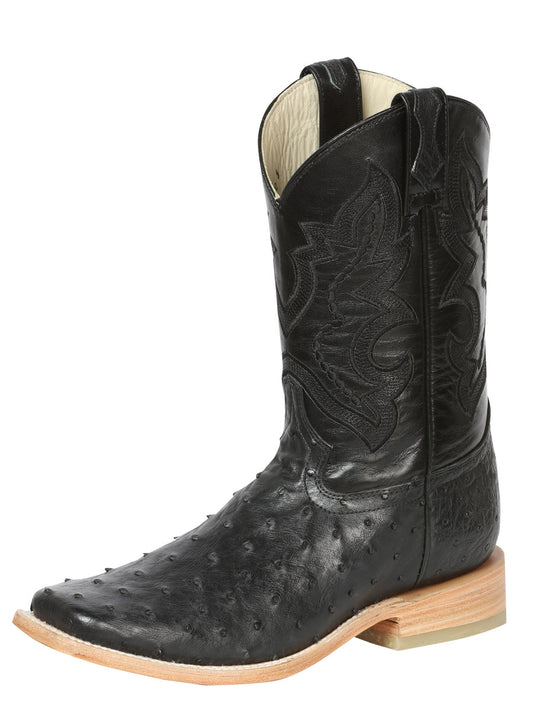 Black Full Quill Ostrich Rodeo Boot ZD43170