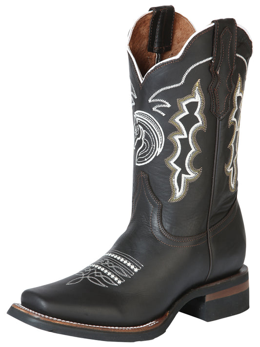 Men's Black Rodeo Western Boot - Rodeo Toe